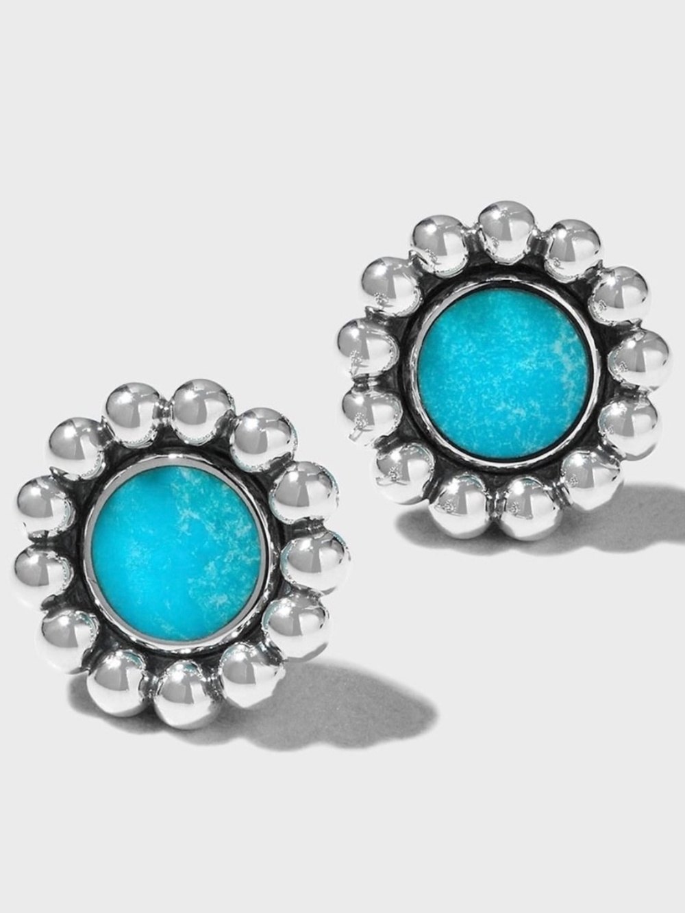 LAGOS Maya Caviar Turquoise Circle Stud Earrings in Sterling Silver